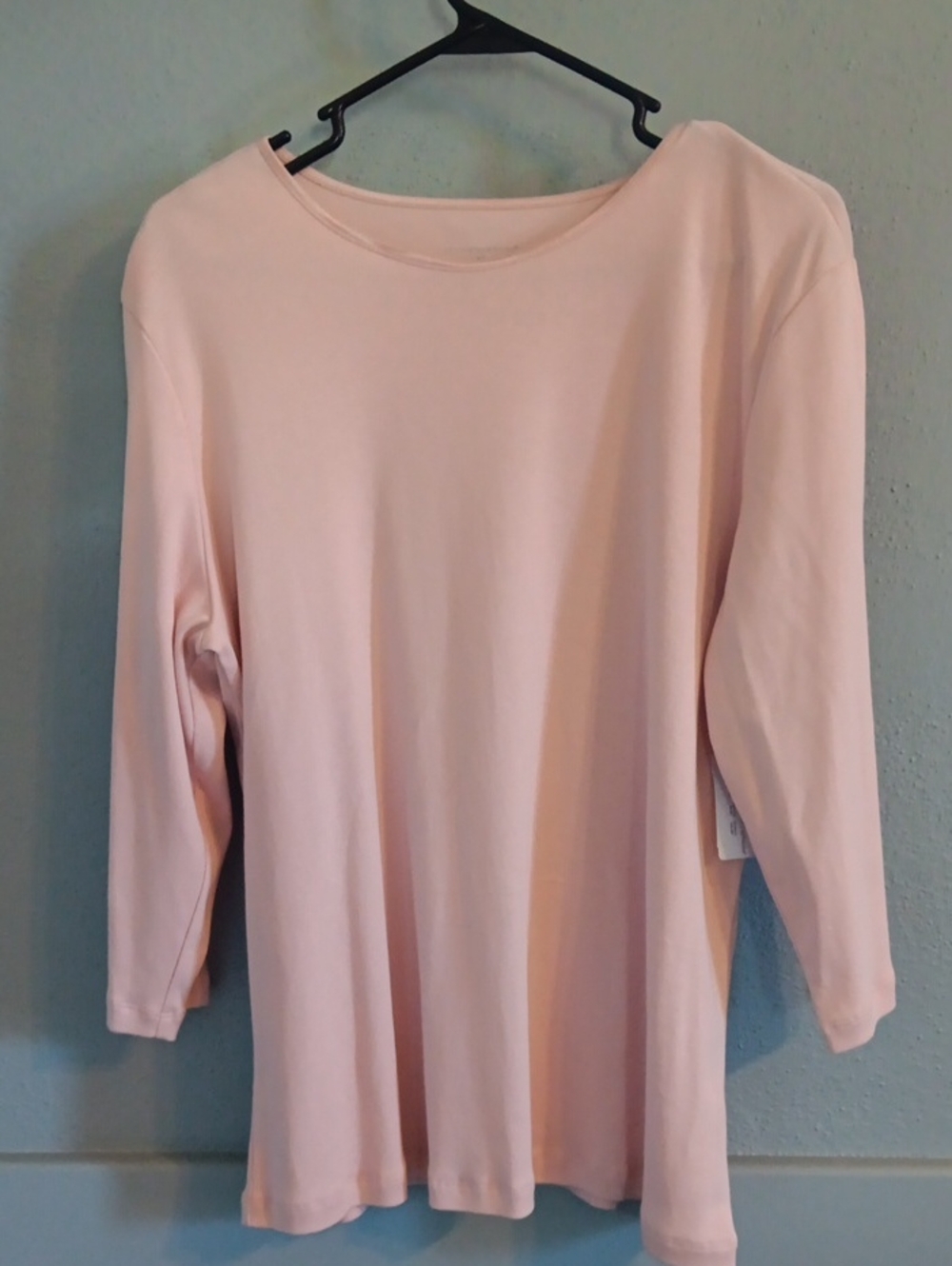 Christopher & Banks Light Pink Ribbed Crewneck Top